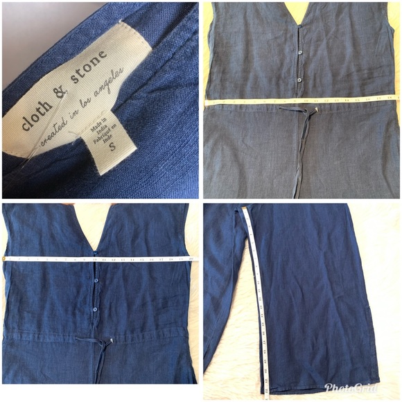 🆕Anthro Cloth & Stone 100% Linen Wide Leg Crop. S - Picture 8 of 8